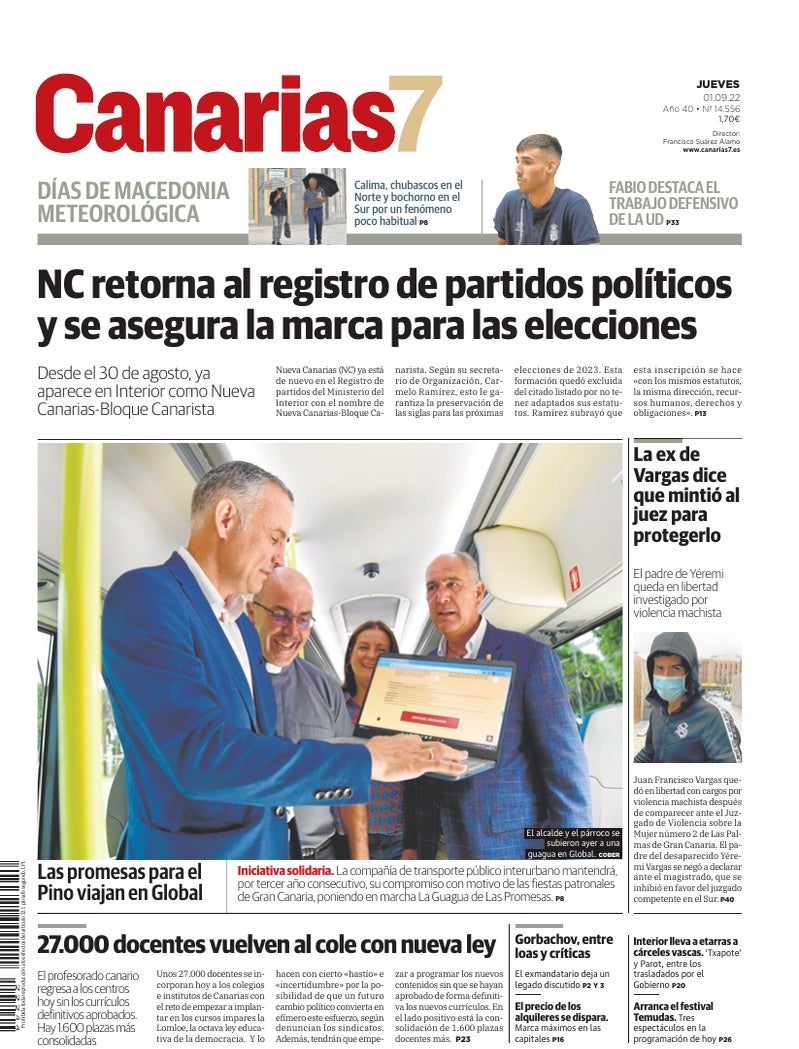 Portada Canarias7 01-09-2022