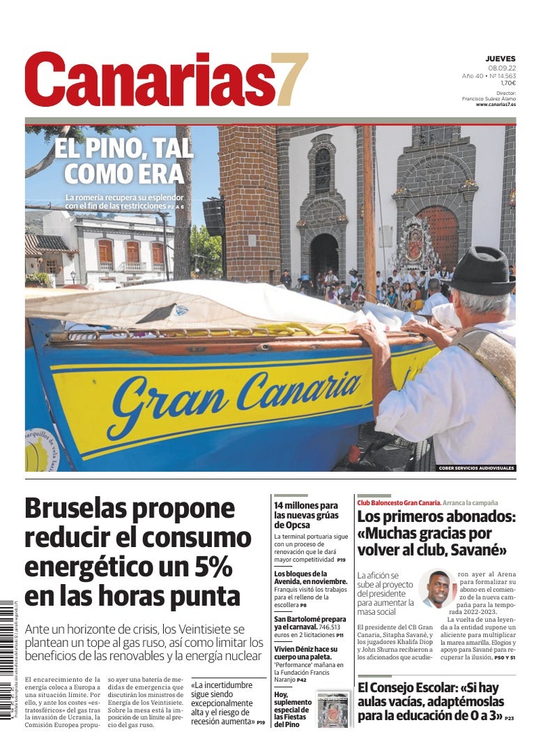 Portada Canarias7 08-09-2022