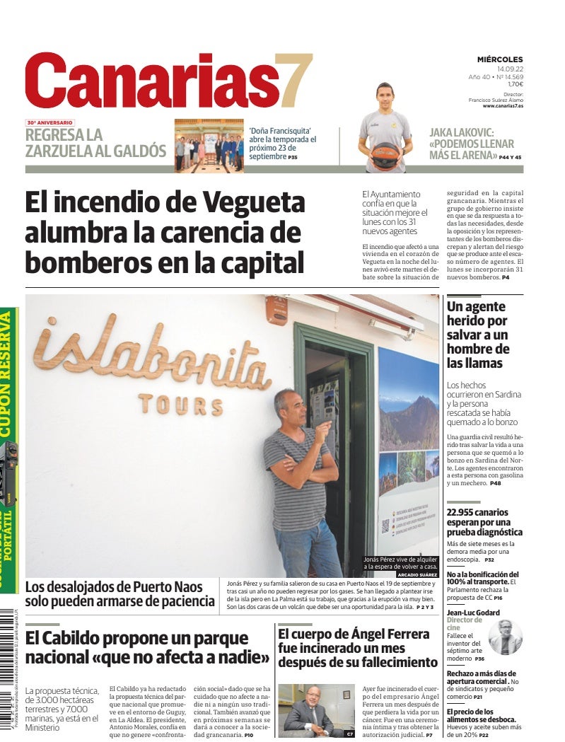 Portada Canarias7 14-09-2022