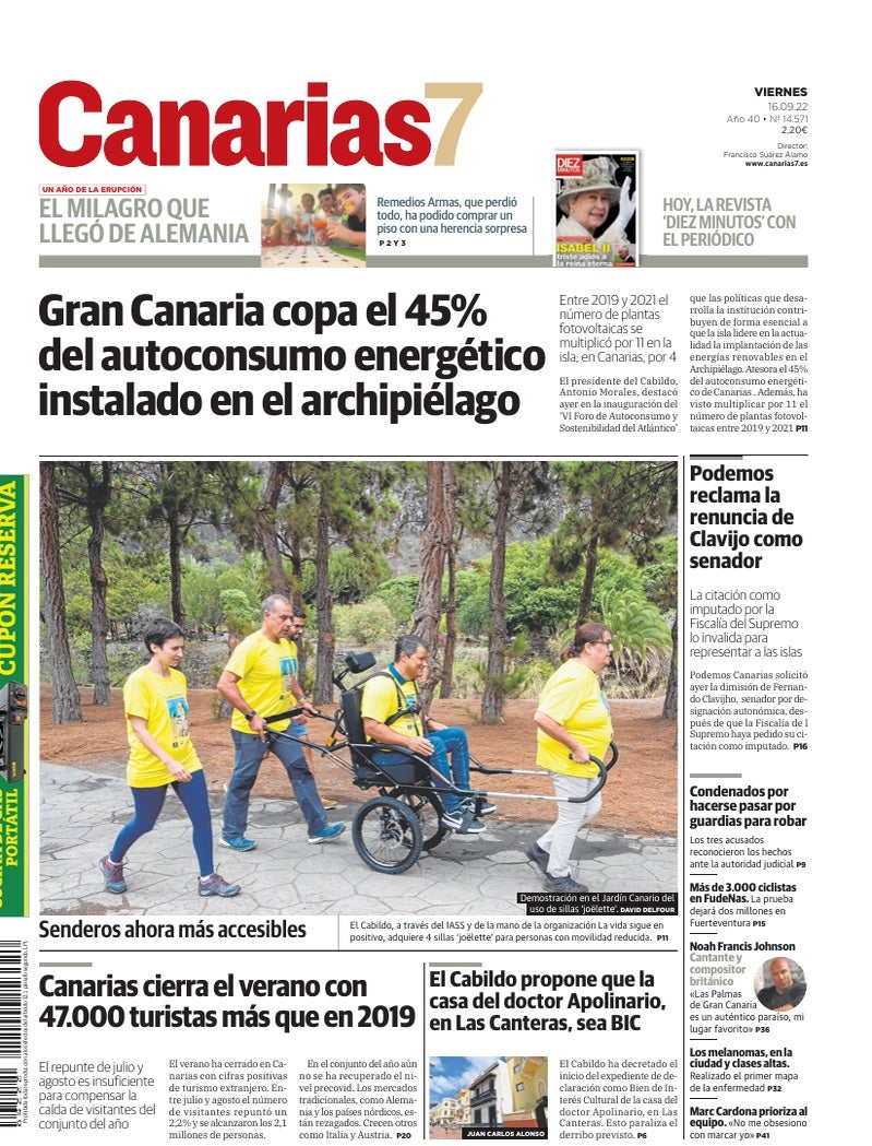 Portada Canarias7 16-09-2022