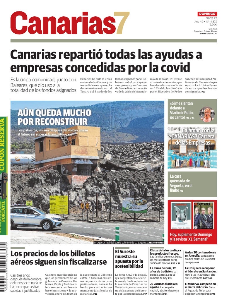 Portada Canarias7 18-09-2022