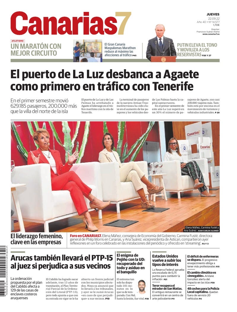 Portada Canarias7 22-09-2022
