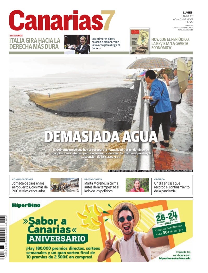 Portada Canarias7 26-09-2022