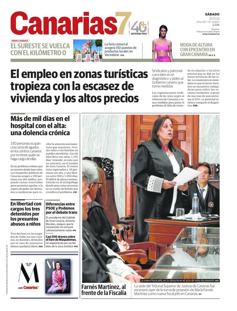 Portada Canarias7 22-10-2022