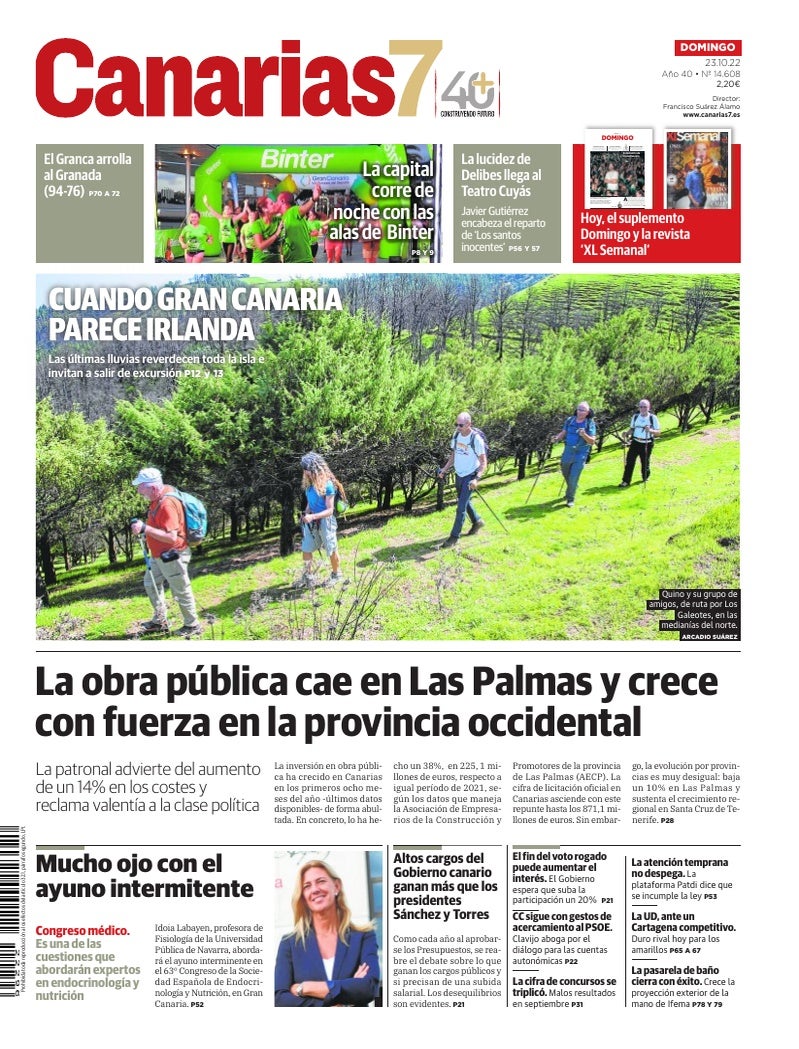 Portada Canarias7 23-10-2022