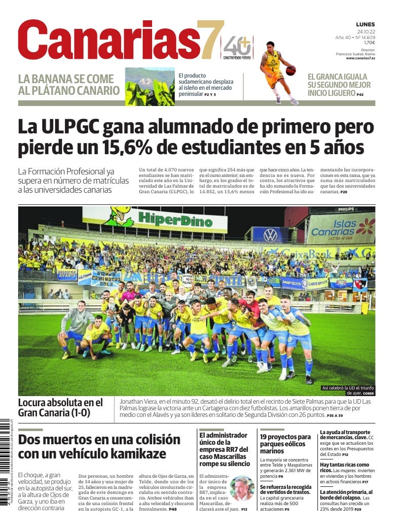 Portada Canarias7 24-10-2022