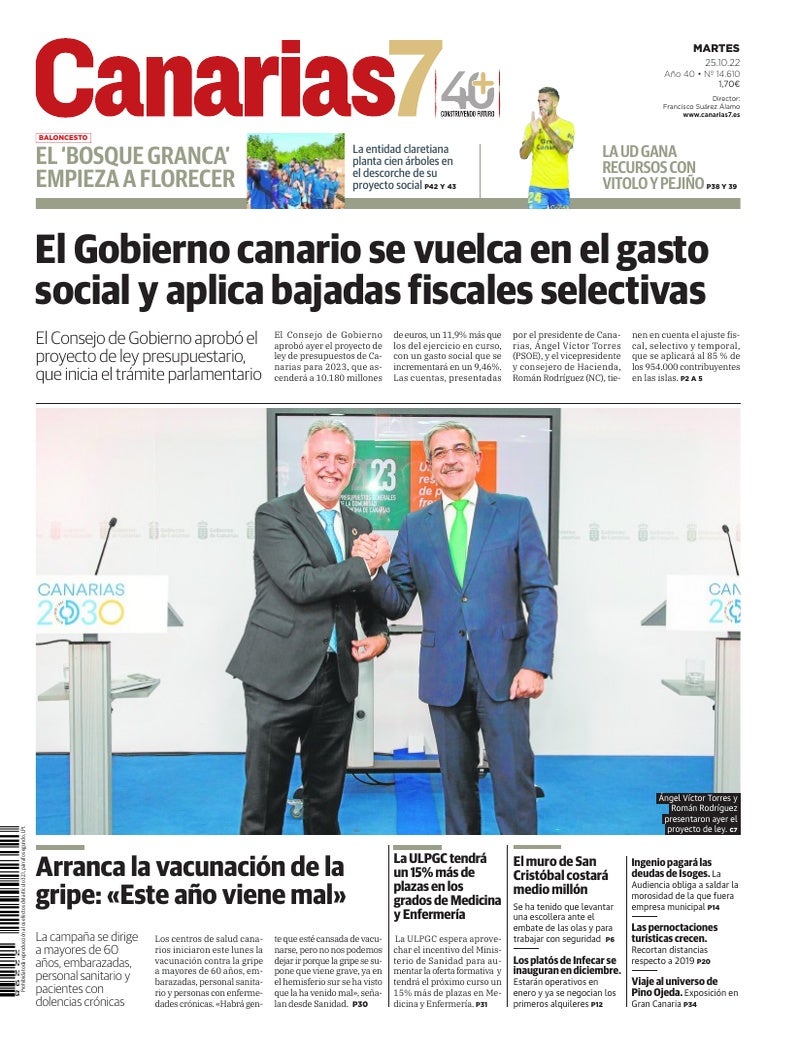 Portada Canarias7 25-10-2022