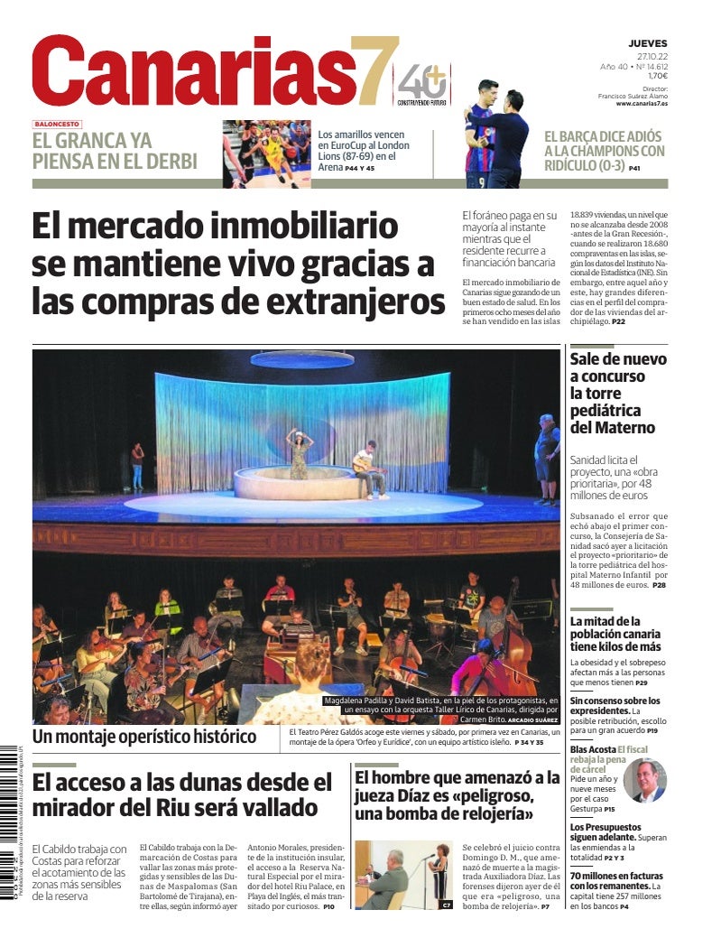 Portada Canarias7 27-10-2022