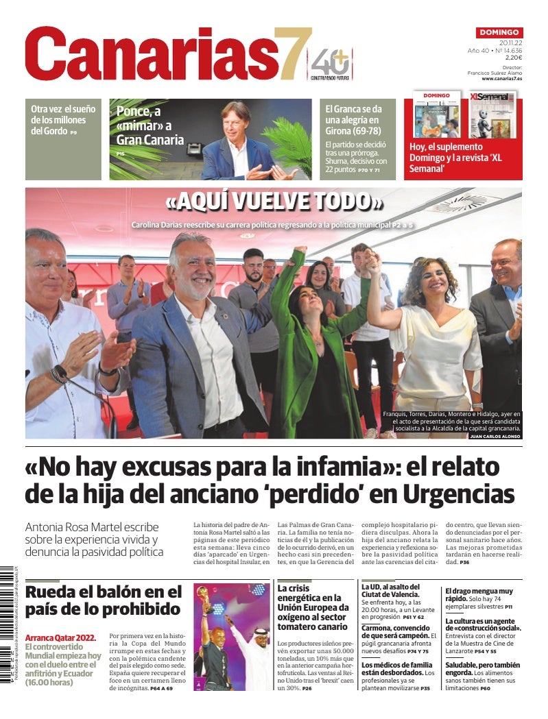 Portada Canarias7 20-11-2022