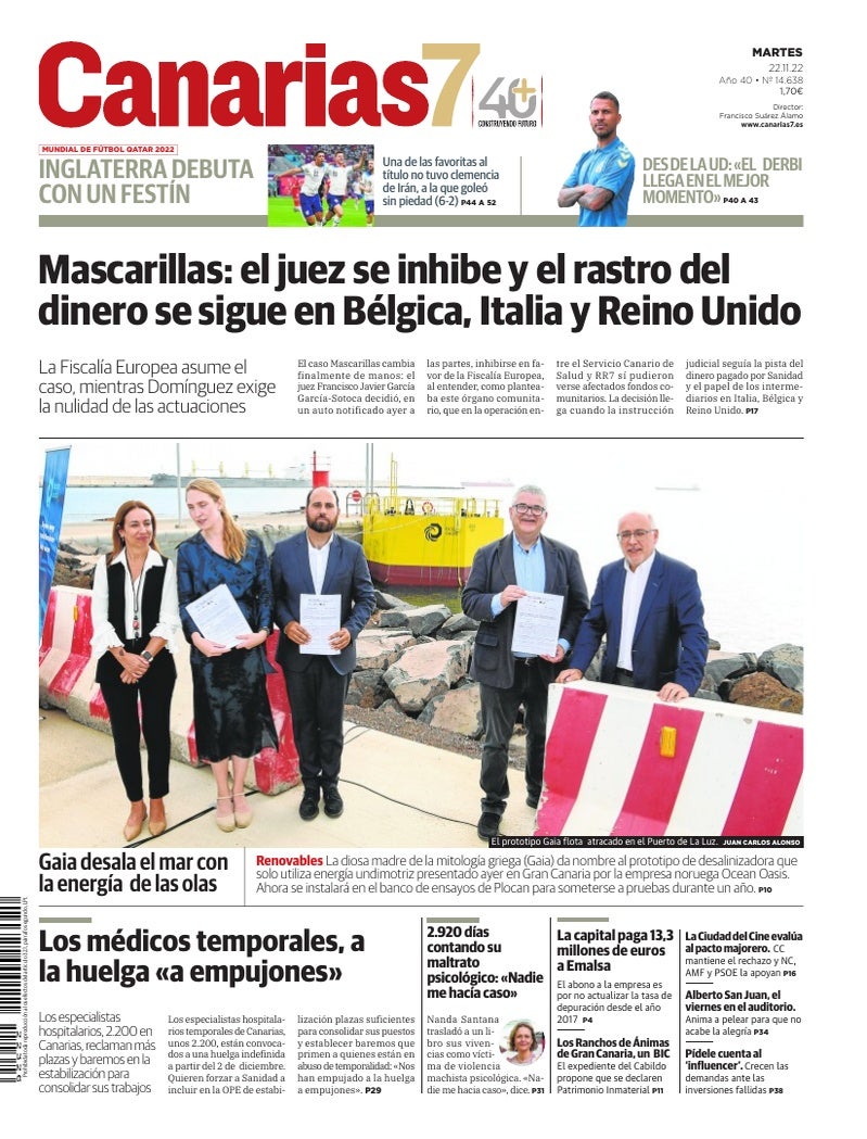 Portada Canarias7 22-11-2022
