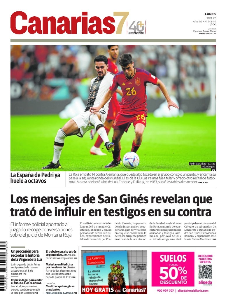 Portada Canarias7 28-11-2022