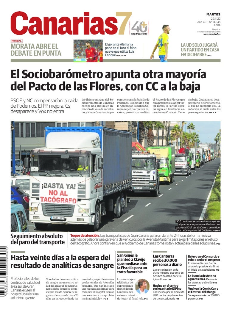 Portada Canarias7 29-11-2022