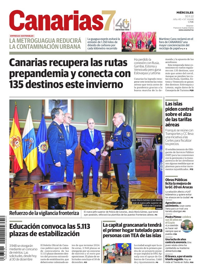Portada Canarias7 30-11-2022