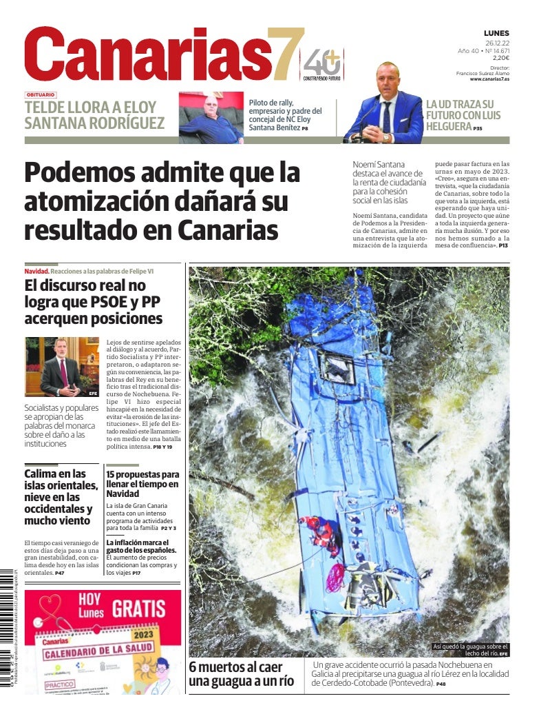 Portada Canarias7 26-12-2022