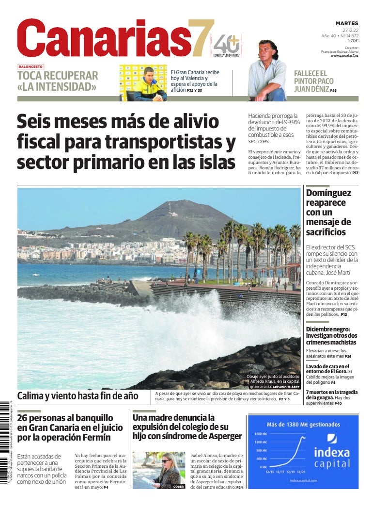 Portada Canarias7 27-12-2022