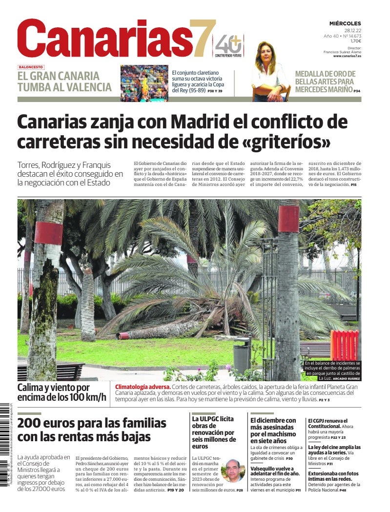 Portada Canarias7 28-12-2022