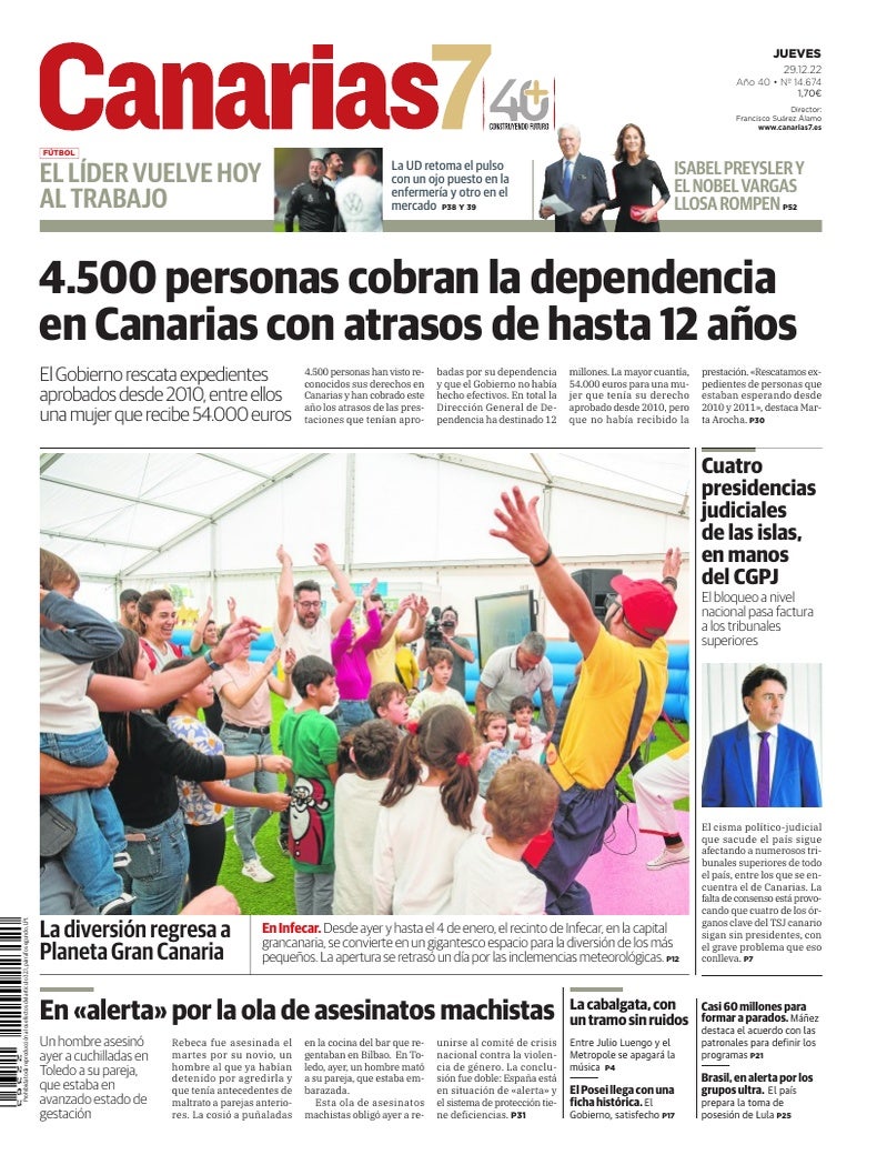 Portada Canarias7 29-12-2022