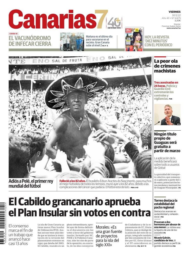 Portada Canarias7 30-12-2022