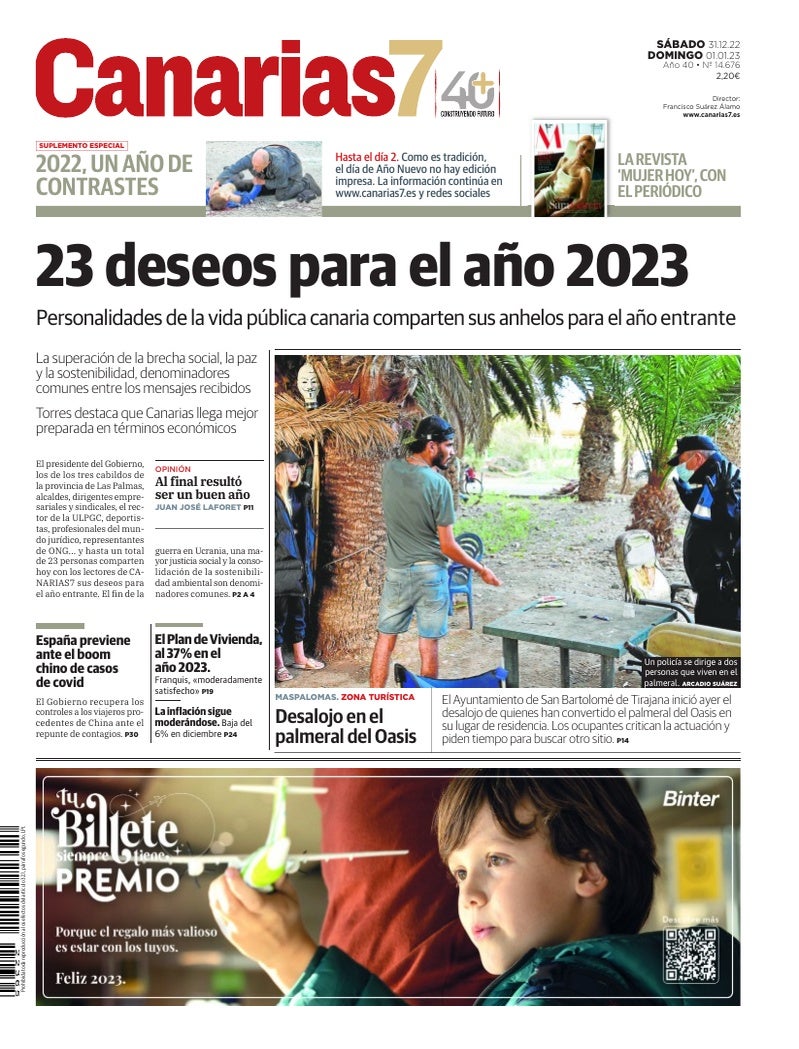 Portada Canarias7 31-12-2022