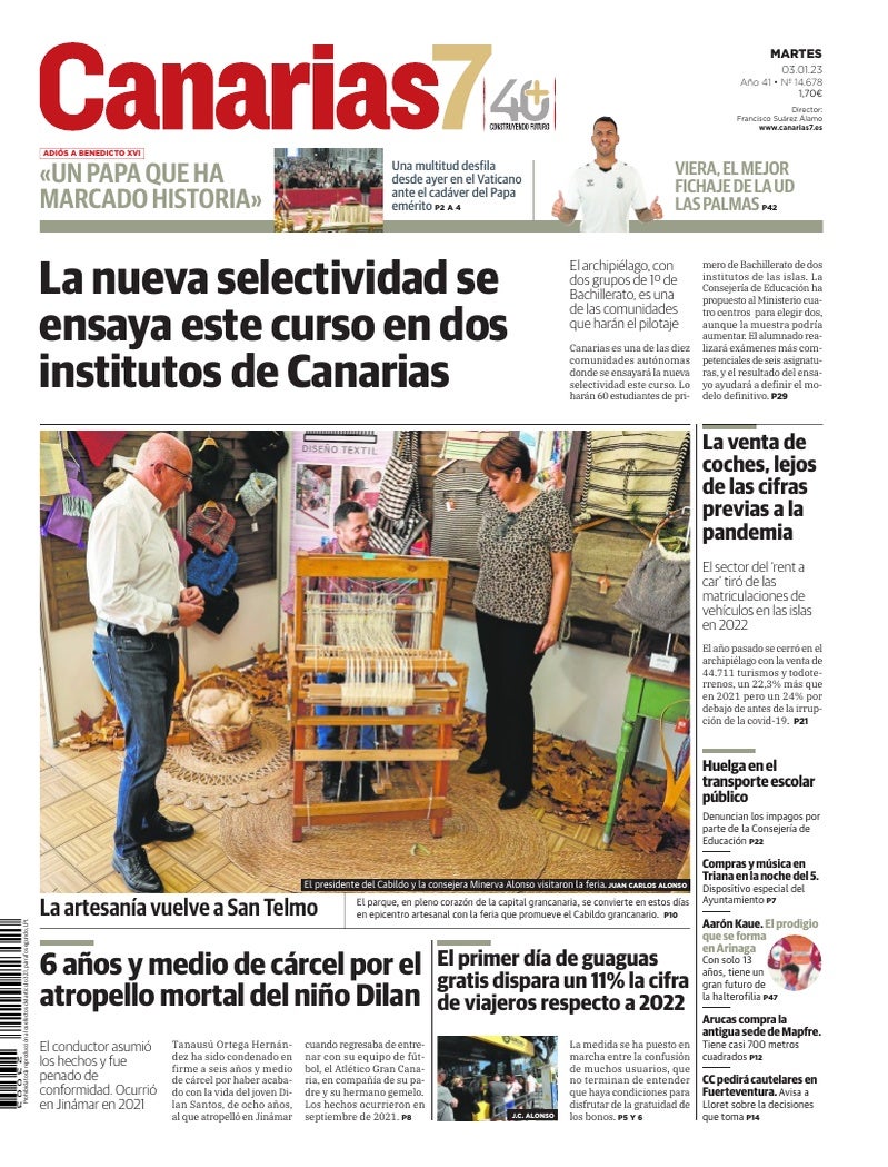 Portada Canarias7 03-01-2023