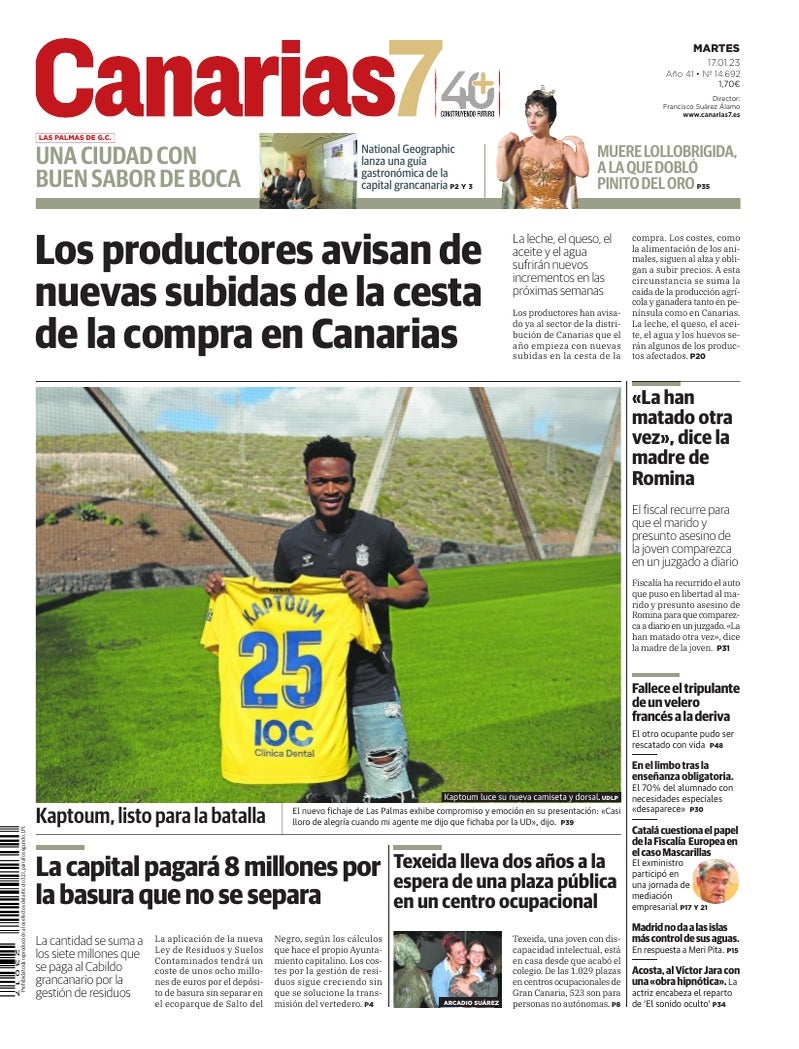 Portada Canarias7 17-01-2023