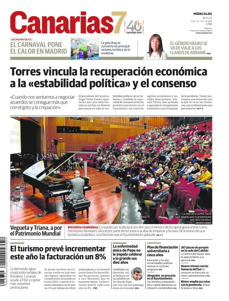 Portada Canarias7 18-01-2023
