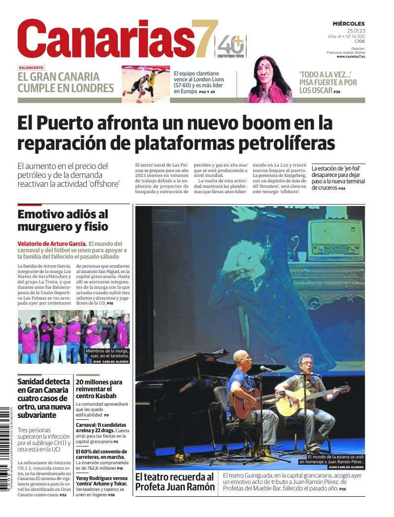 Portada Canarias7 25-01-2023