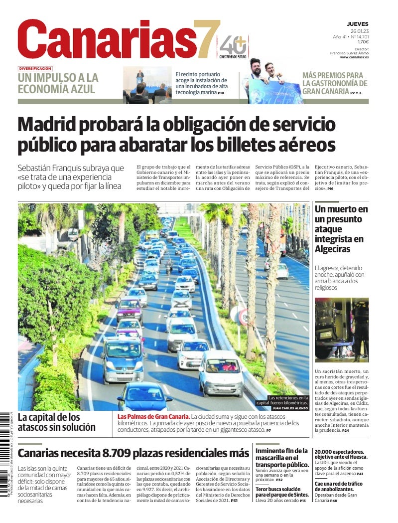 Portada Canarias7 26-01-2023
