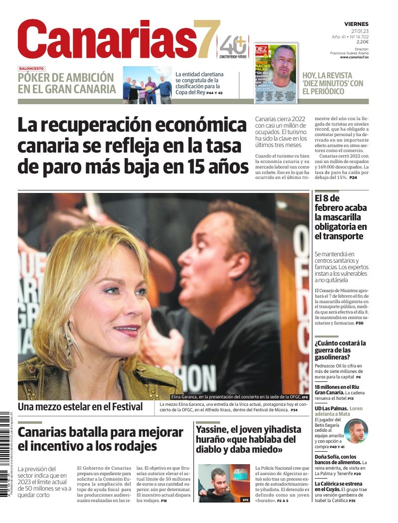 Portada Canarias7 27-01-2023