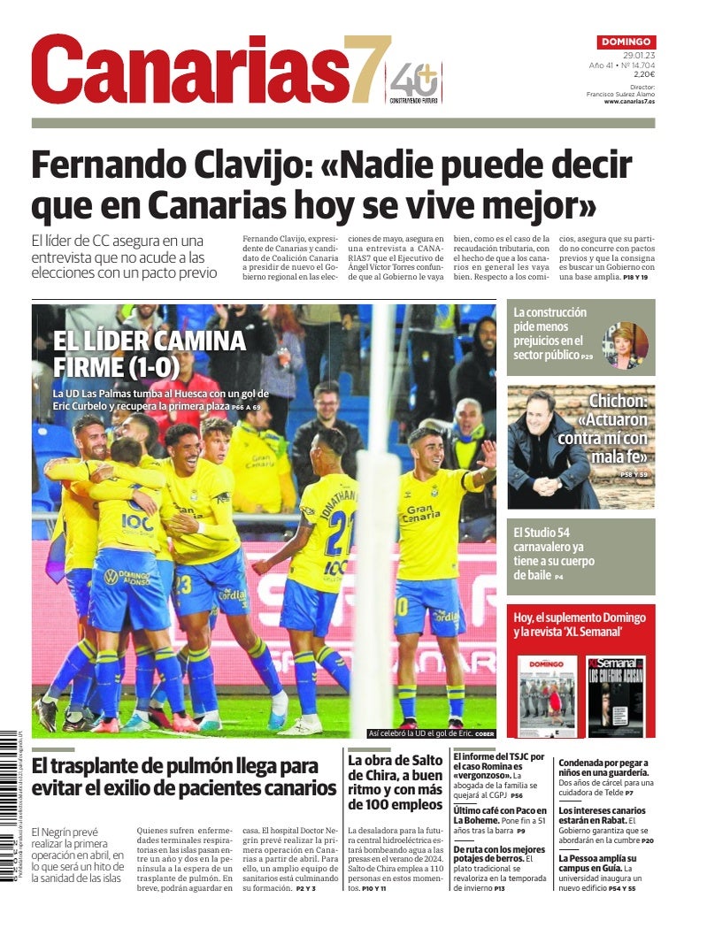 Portada Canarias7 29-01-2023