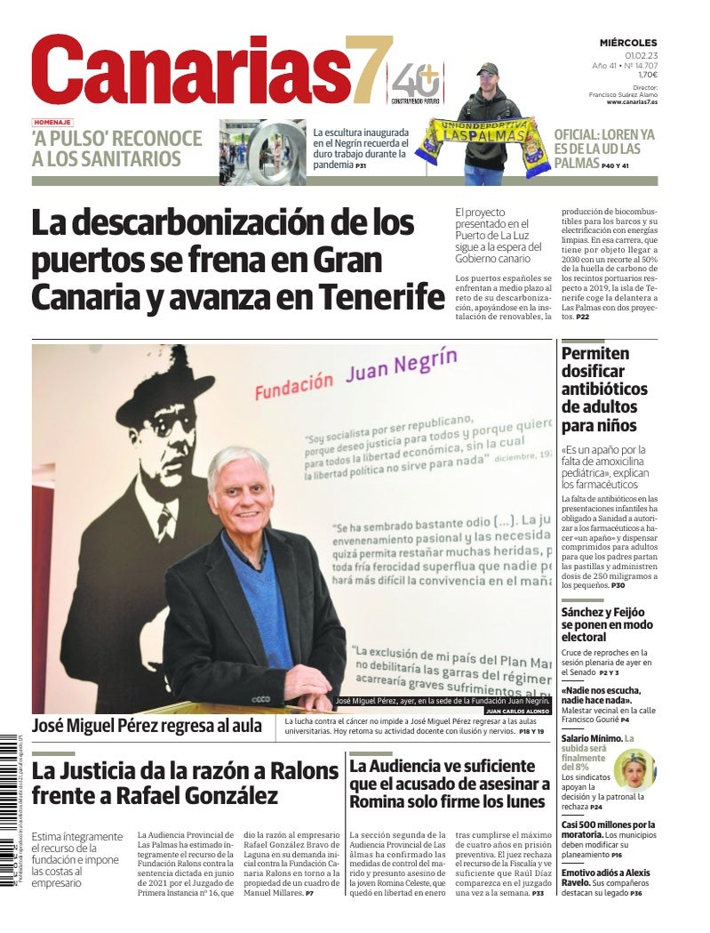 Portada Canarias7 01-02-2023