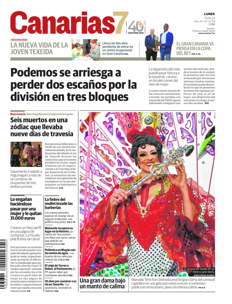 Portada Canarias7 13-02-2023