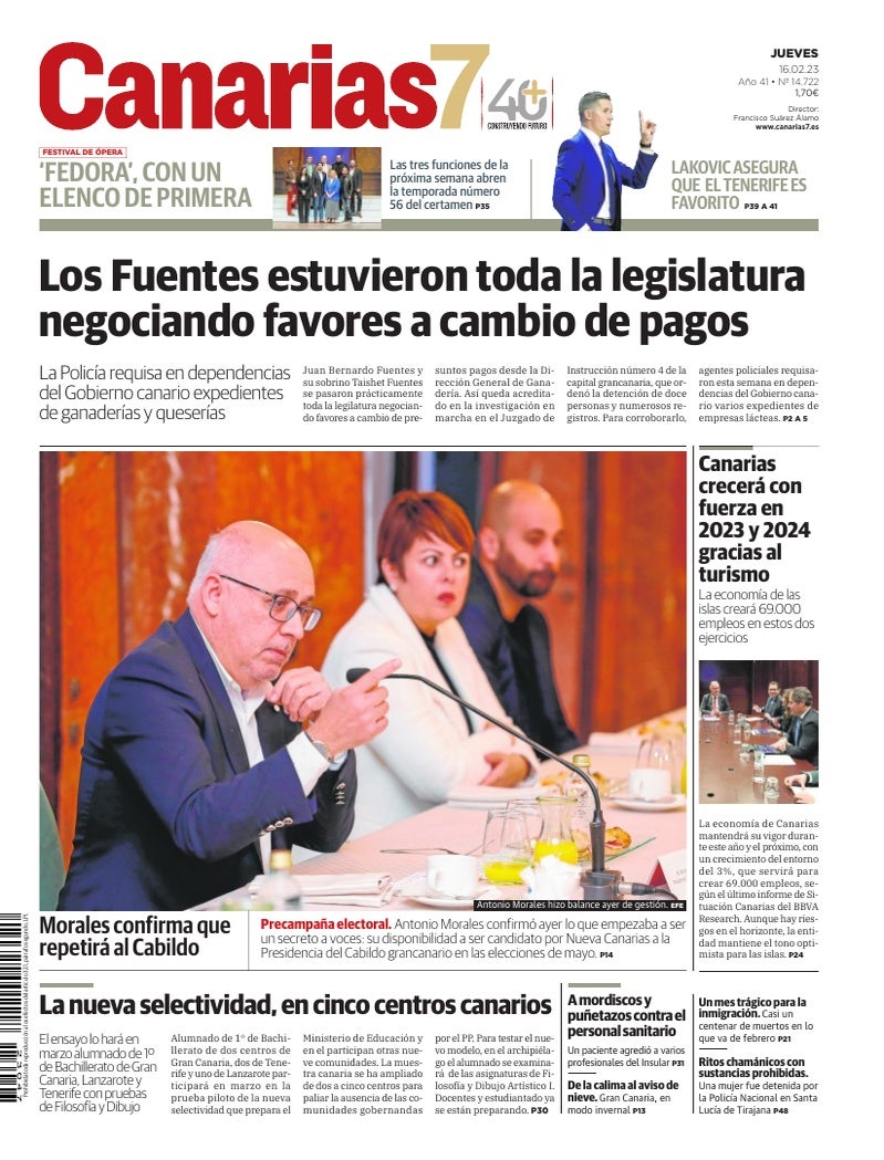 Portada Canarias7 16-02-2023