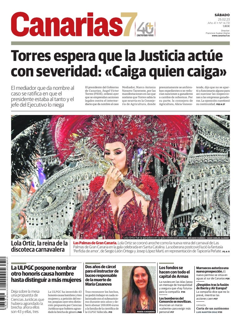 Portada Canarias7 25-02-2023