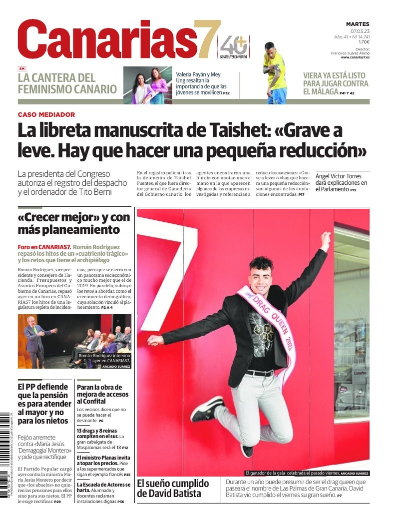 Portada Canarias7 07-03-2023