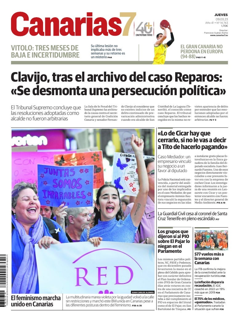 Portada Canarias7 09-03-2023
