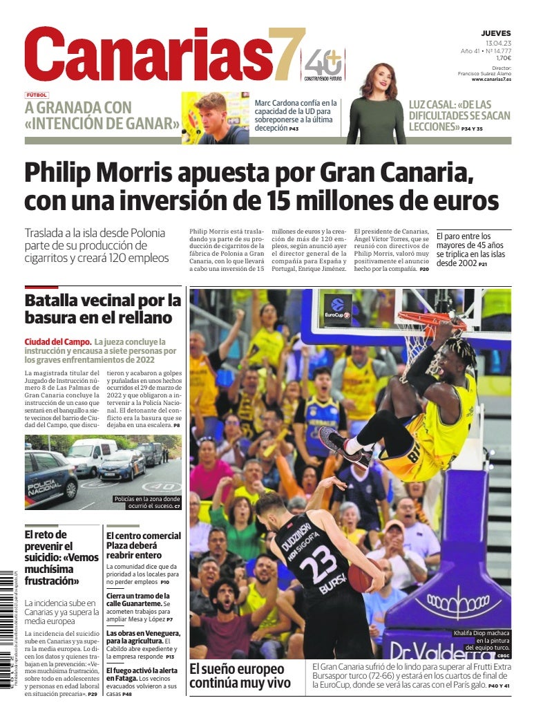 Portada Canarias7 13-04-2023