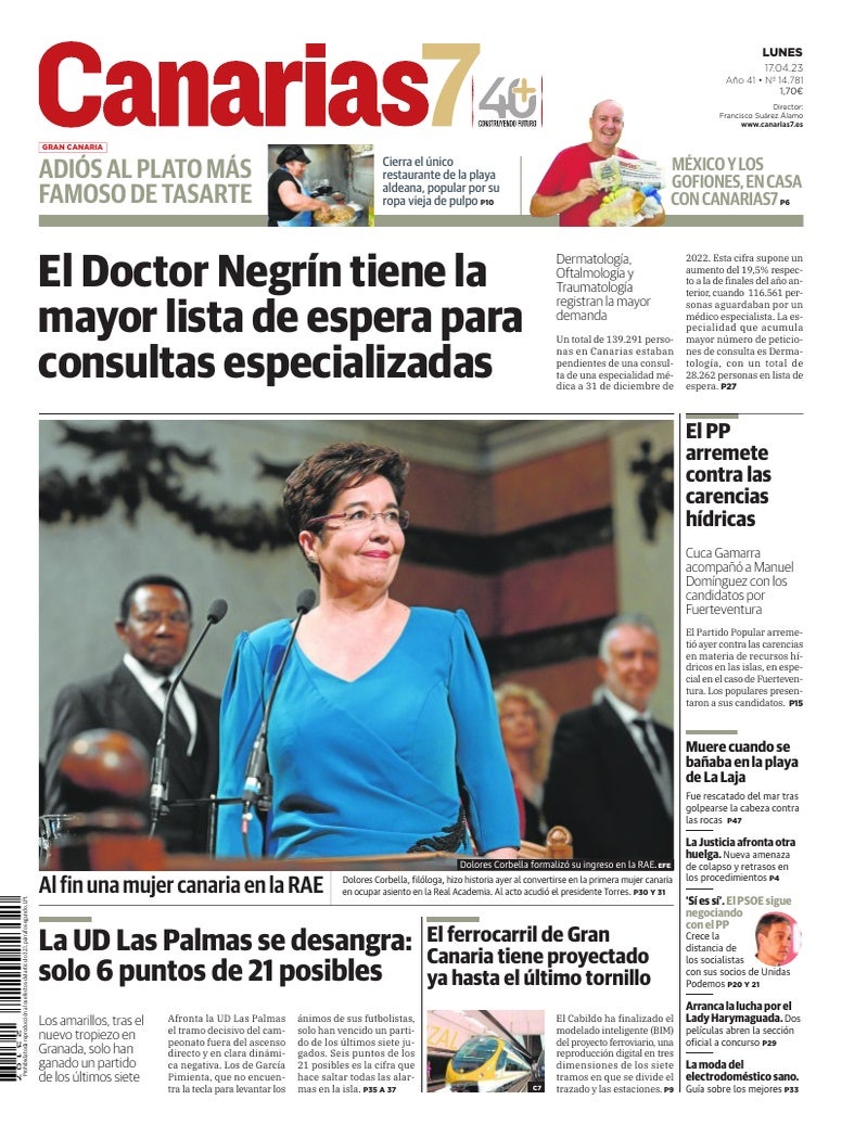 Portada Canarias7 17-04-2023