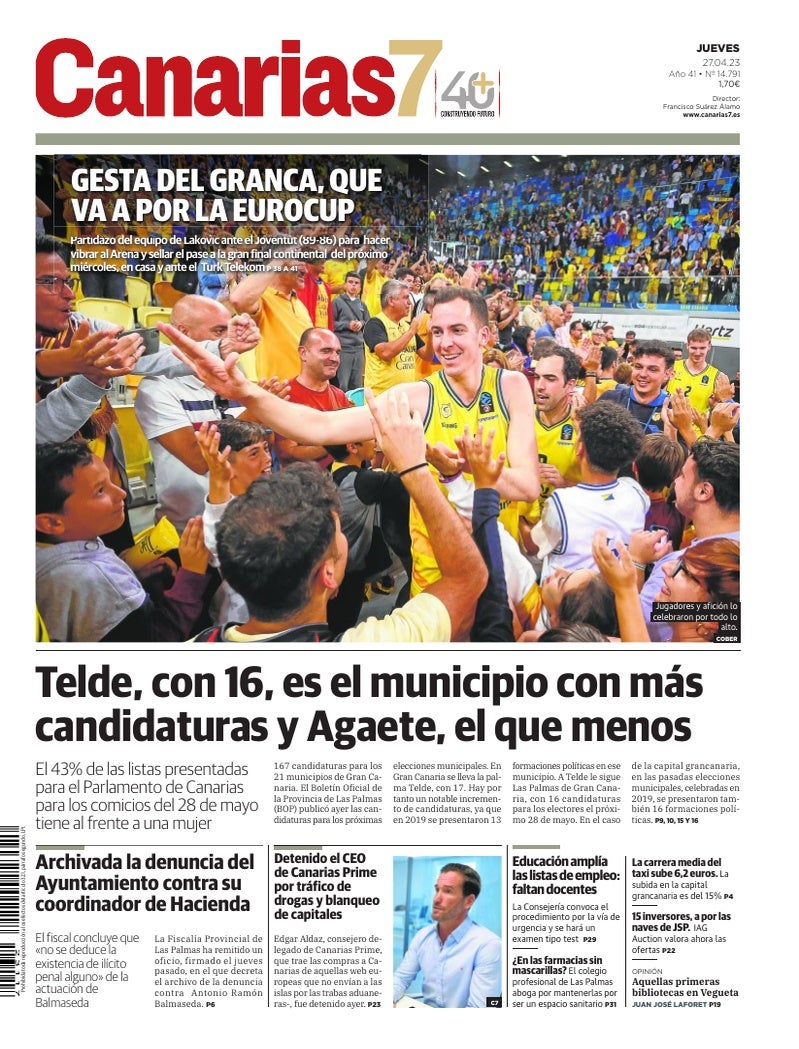 Portada Canarias7 27-04-2023