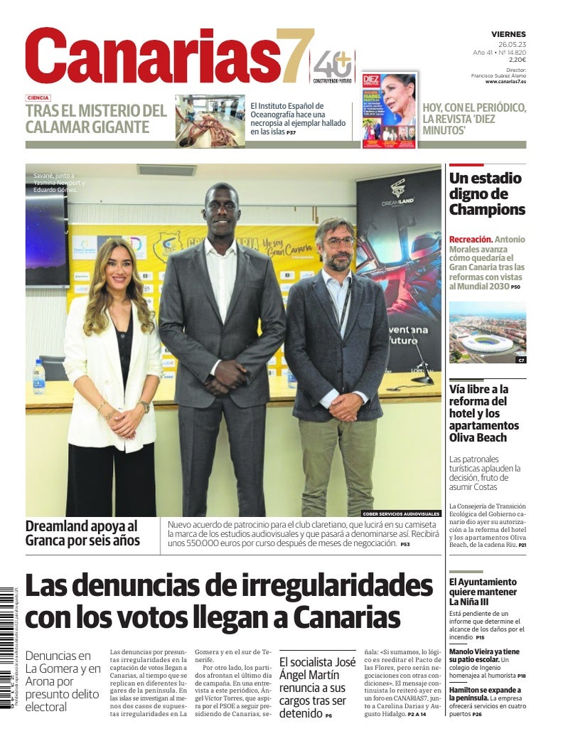 Portada Canarias7 26-05-2023