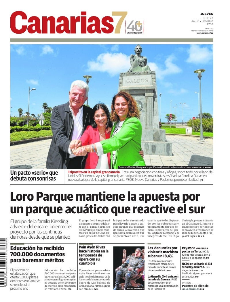Portada Canarias7 15-06-2023