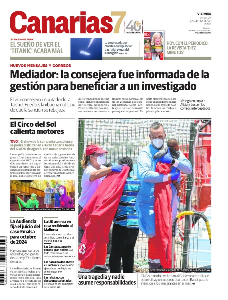 Portada Canarias7 23-06-2023