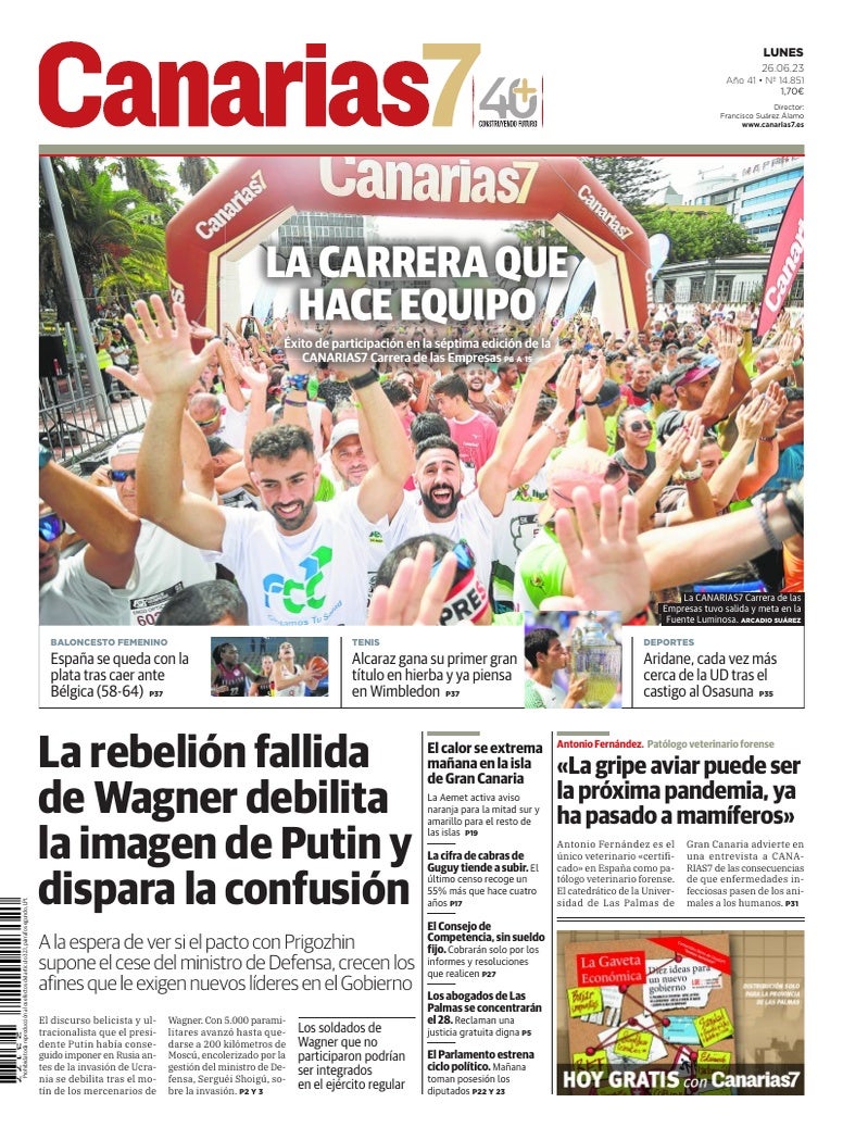 Portada Canarias7 26-06-2023