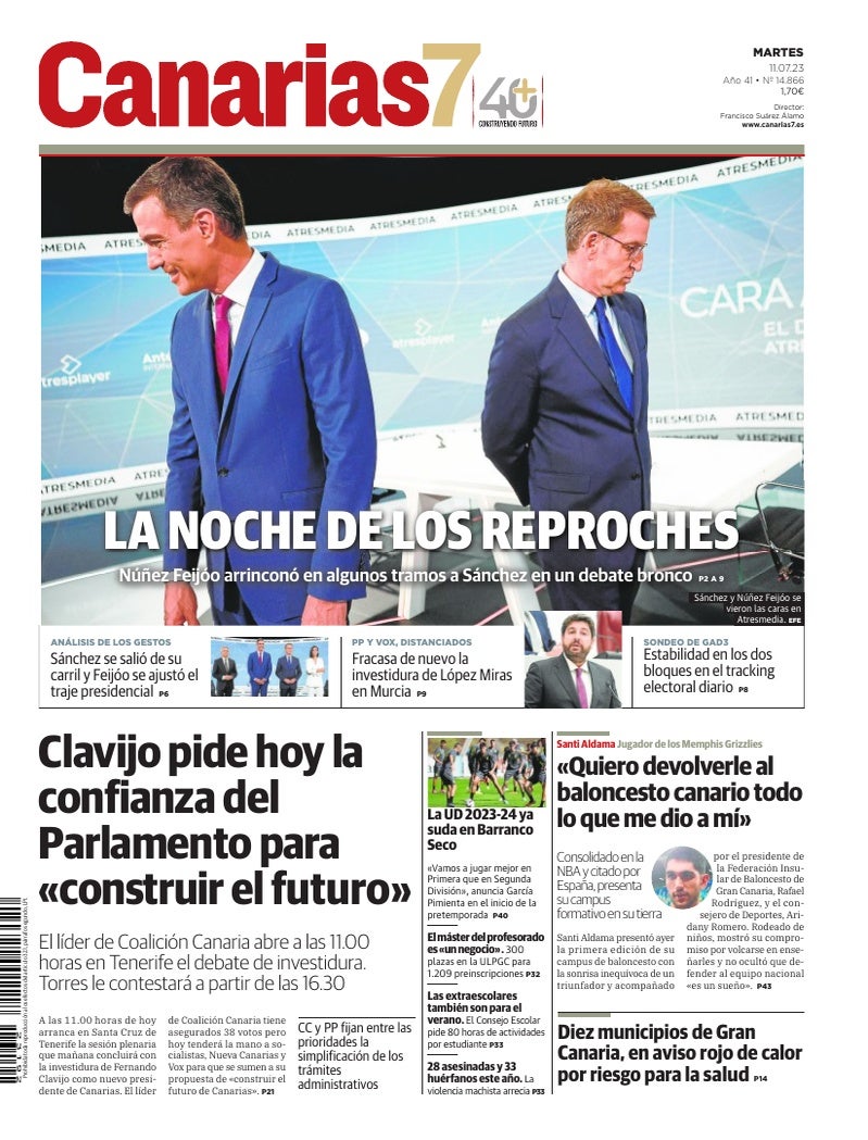 Portada Canarias7 11-07-2023
