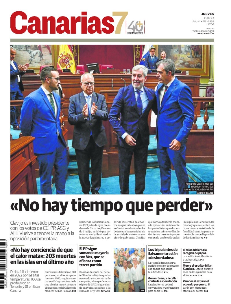 Portada Canarias7 13-07-2023