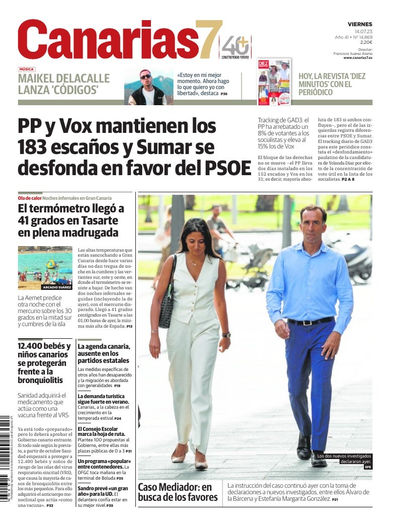 Portada Canarias7 14-07-2023