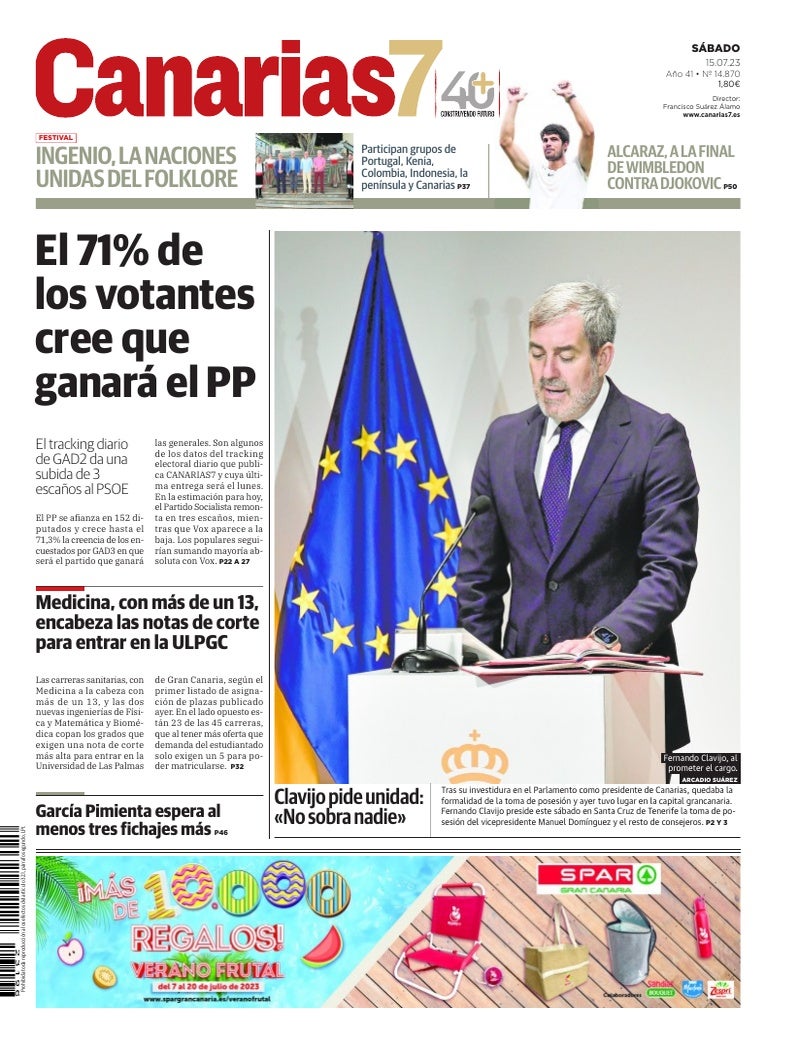 Portada Canarias7 15-07-2023
