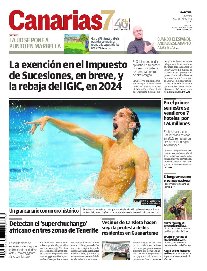 Portada Canarias7 18-07-2023