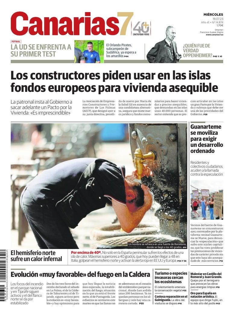 Portada Canarias7 19-07-2023