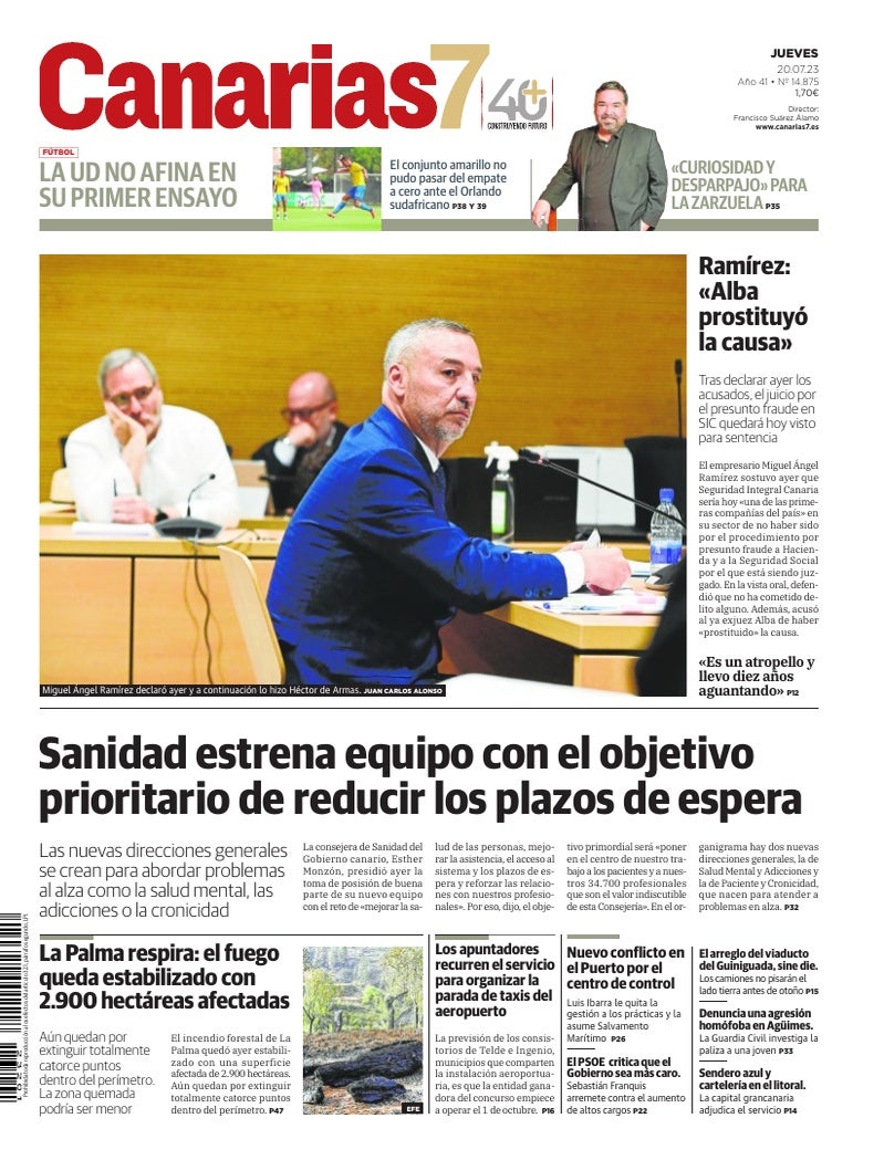 Portada Canarias7 20-07-2023
